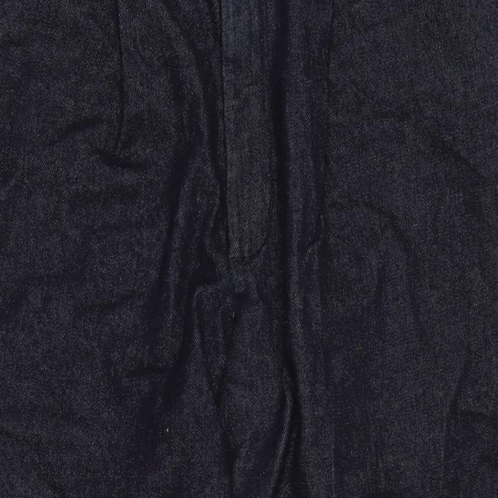 Marks and Spencer Mens Blue Cotton Blend Straight Jeans Size 40 in L29 in Regular Zip