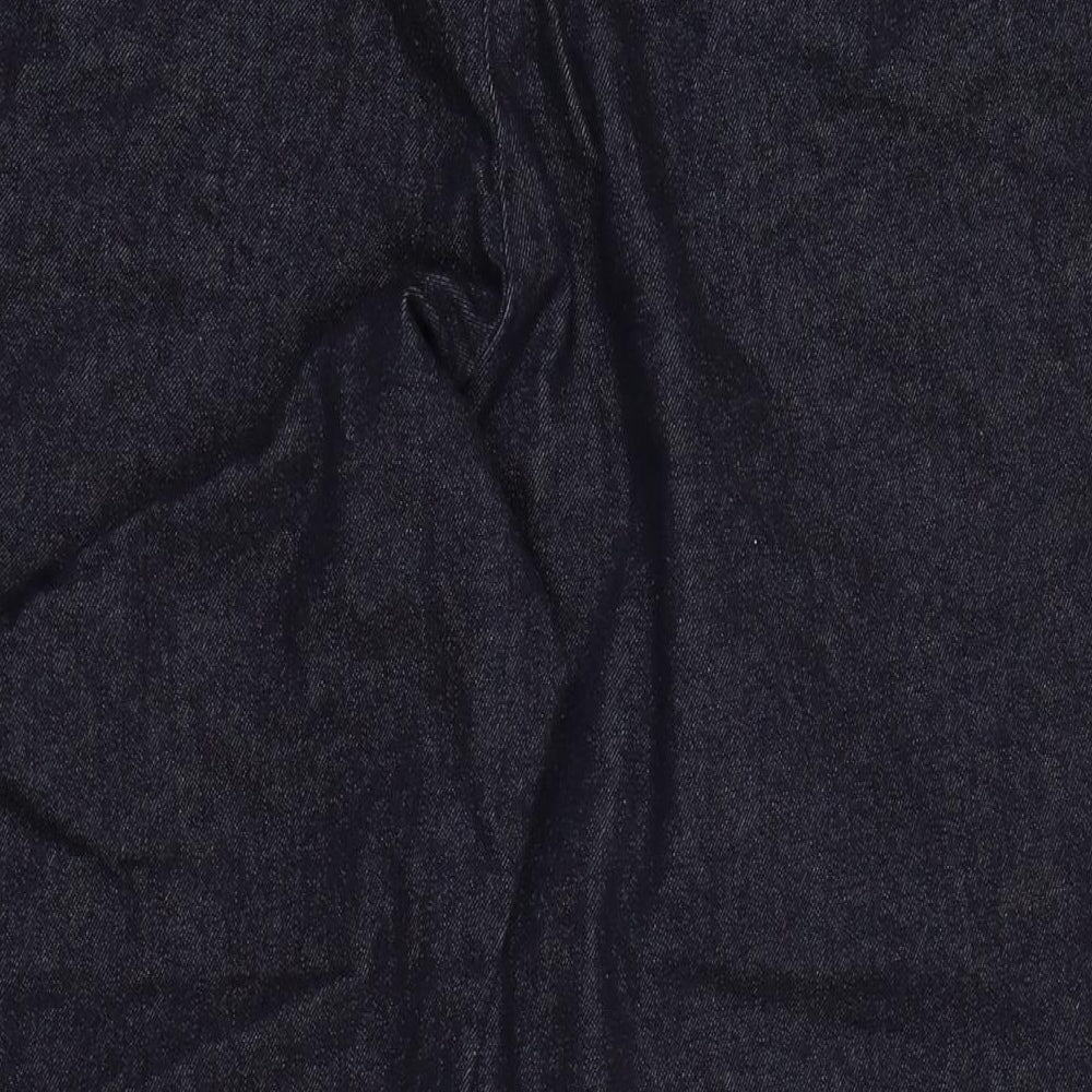 Marks and Spencer Mens Blue Cotton Blend Straight Jeans Size 40 in L29 in Regular Zip