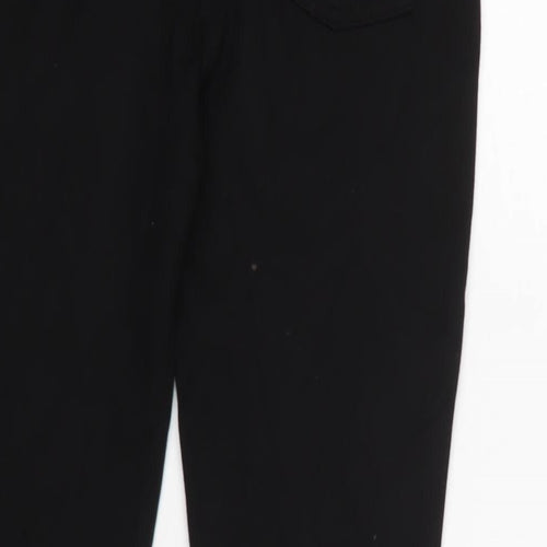 Monsoon Womens Black Polyester Trousers Size 28 in L26 in Regular Zip