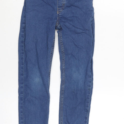 H&M Girls Blue Cotton Blend Straight Jeans Size 8 Years L21 in Regular Zip