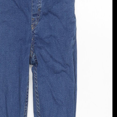 H&M Girls Blue Cotton Blend Straight Jeans Size 8 Years L21 in Regular Zip