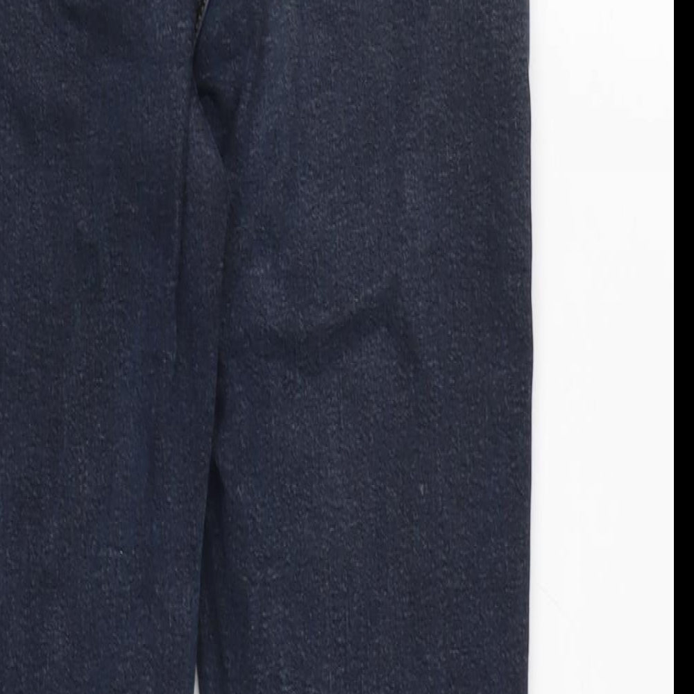 Topshop Womens Blue Cotton Blend Tapered Jeans Size 30 in L32 in Regular Zip