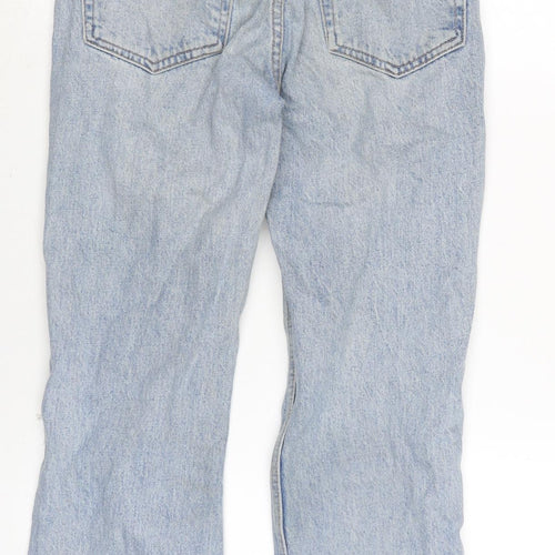 Topshop Womens Blue Cotton Blend Straight Jeans Size 26 in L24 in Regular Zip