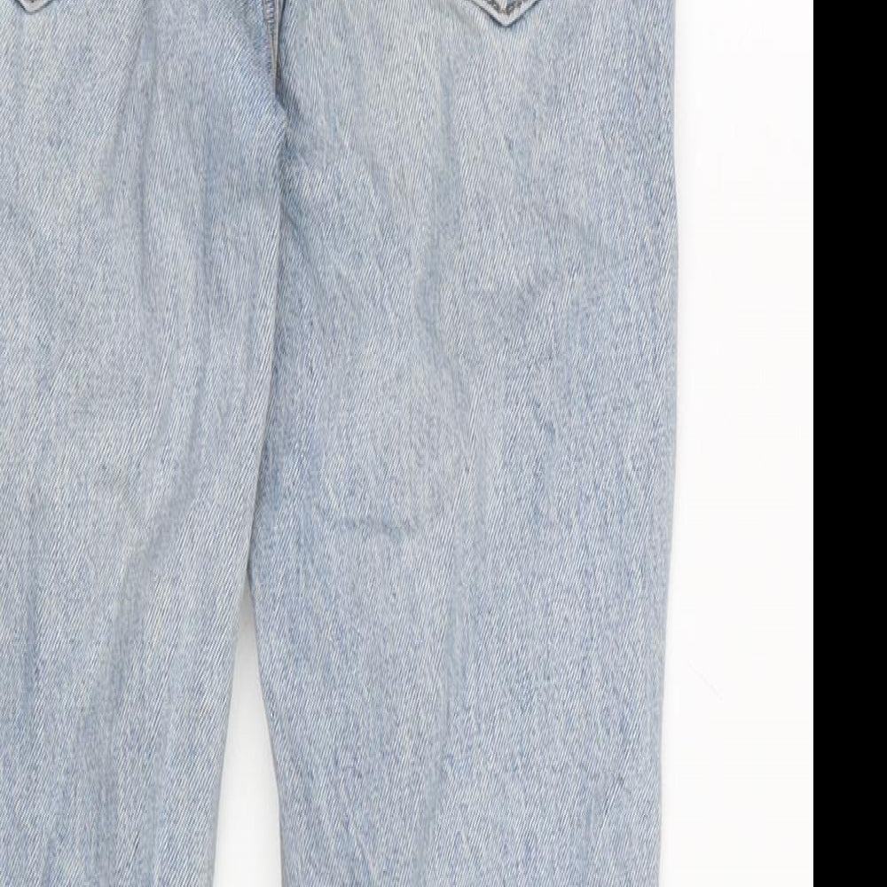 Topshop Womens Blue Cotton Blend Straight Jeans Size 26 in L24 in Regular Zip