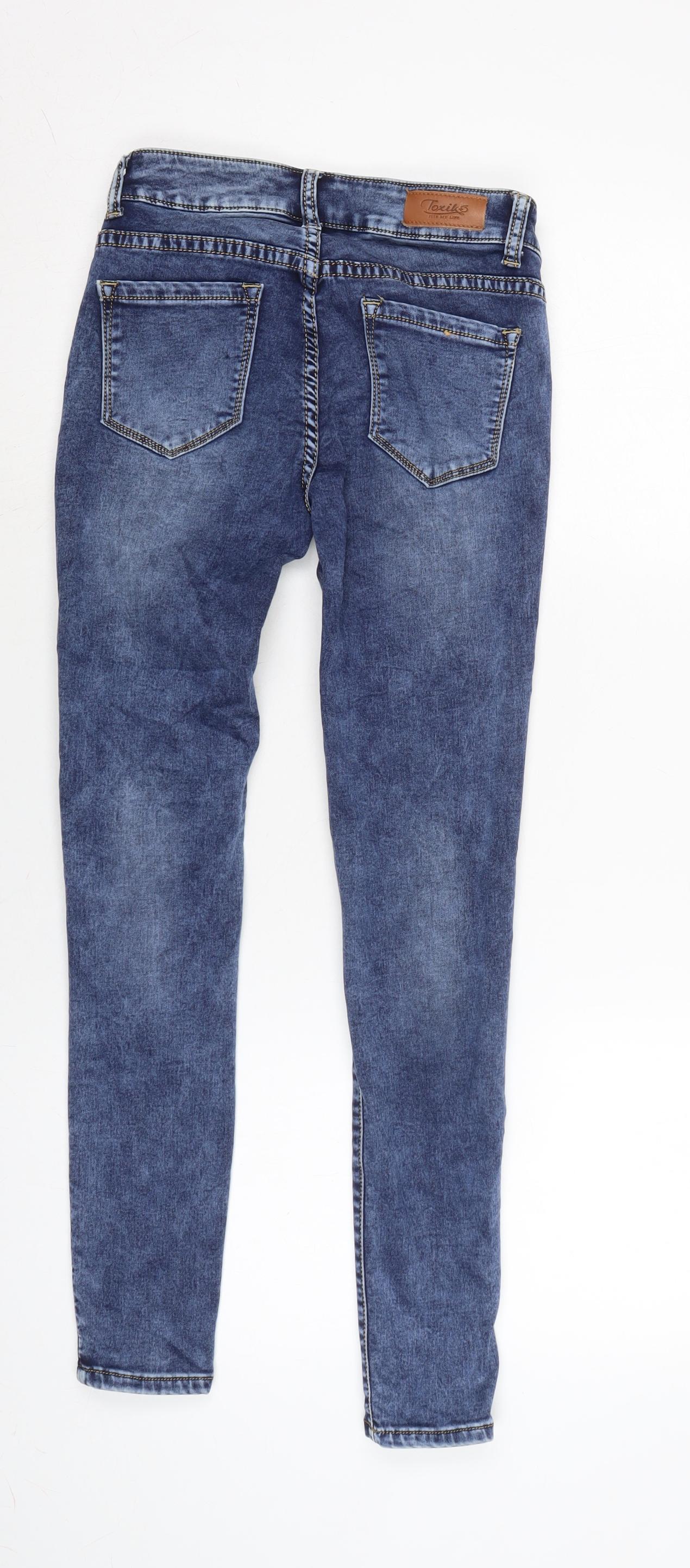 Toxik3 Womens Blue Cotton Blend Skinny Jeans Size 8 L27.5 in Regular Zip