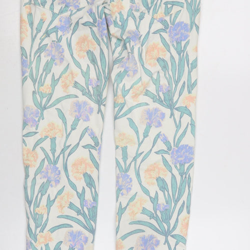 French Connection Womens Multicoloured Floral Cotton Blend Skinny Jeans Size 6 L31 in Regular Zip