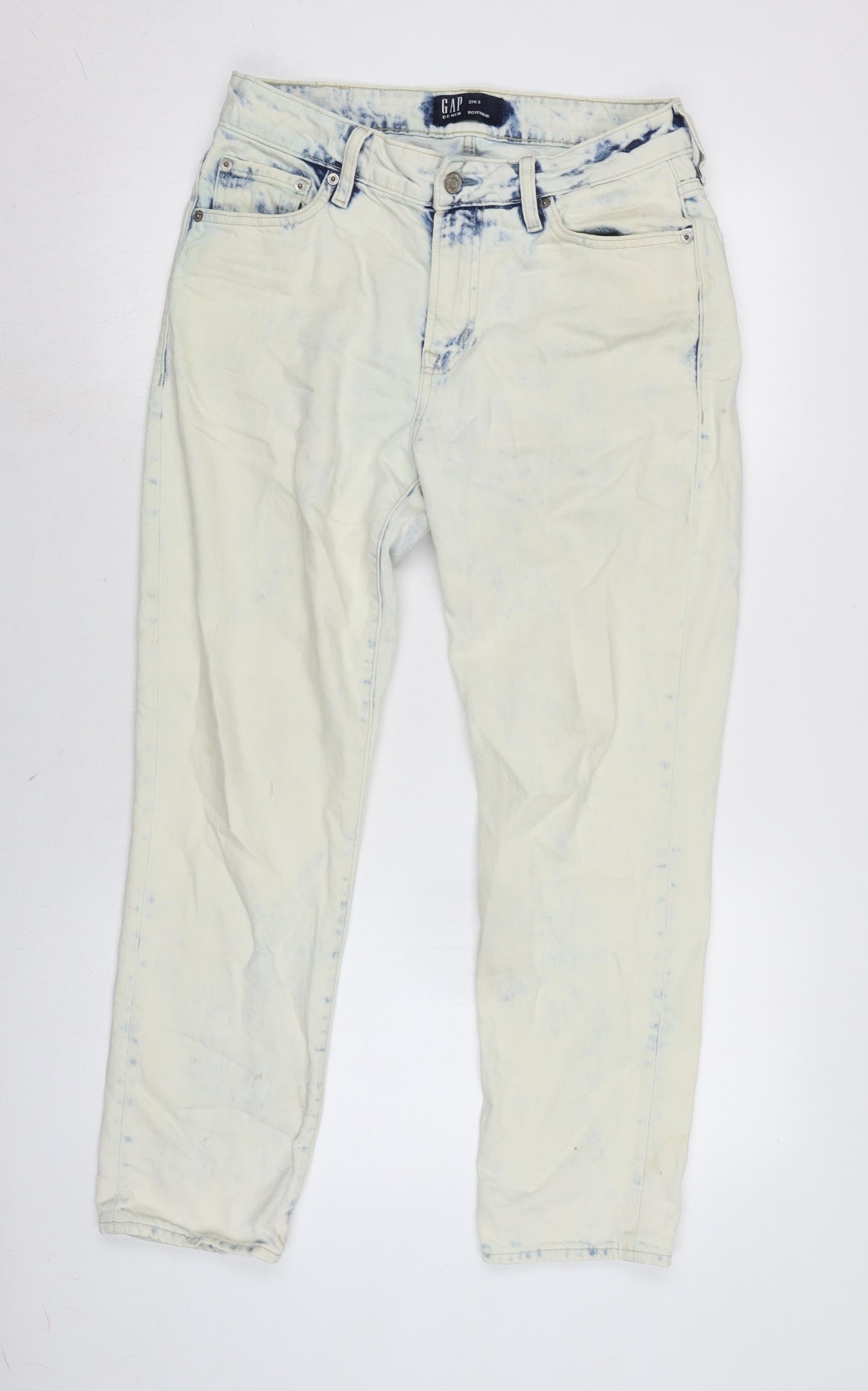 Gap Mens Blue Cotton Blend Straight Jeans Size 30 in L25 in Regular Zip