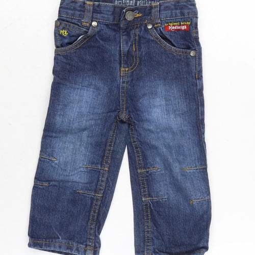 Hadleigh Boys Blue Cotton Capri Jeans Size 12-18 Months Button - Inside Leg 11in - waist 18 In.