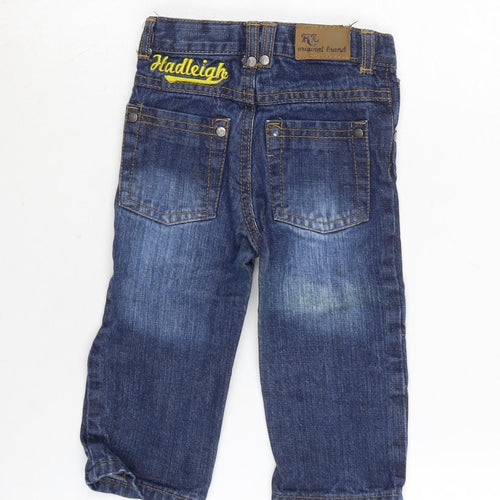 Hadleigh Boys Blue Cotton Capri Jeans Size 12-18 Months Button - Inside Leg 11in - waist 18 In.