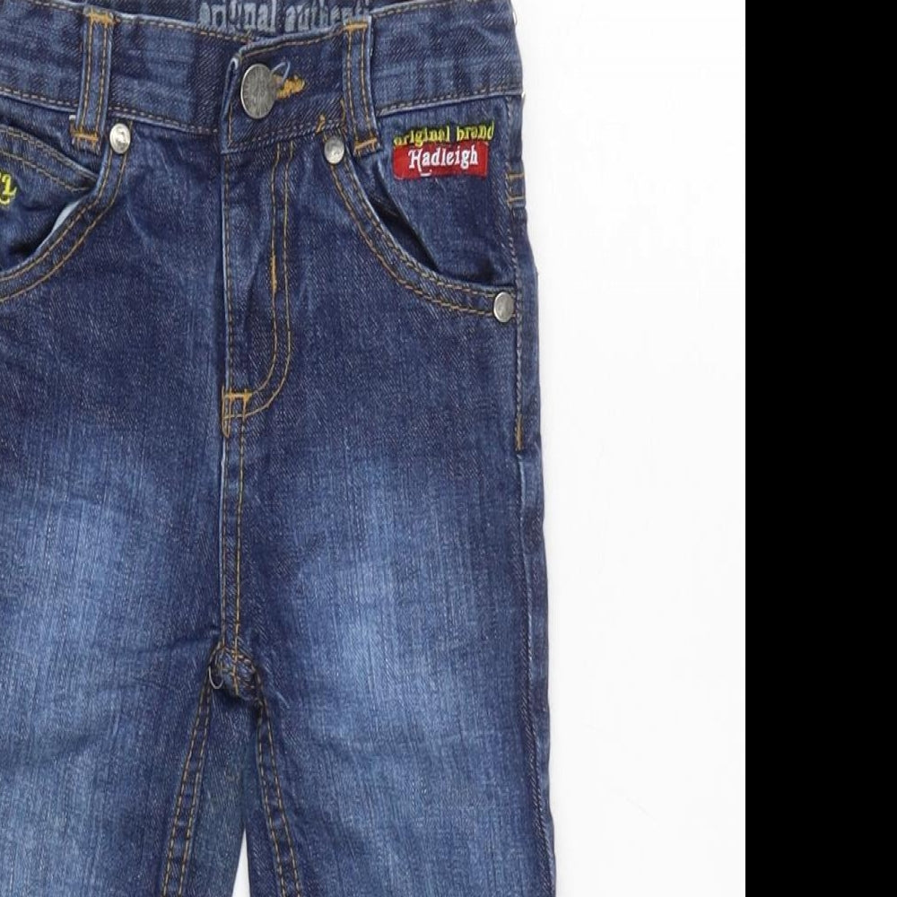 Hadleigh Boys Blue Cotton Capri Jeans Size 12-18 Months Button - Inside Leg 11in - waist 18 In.