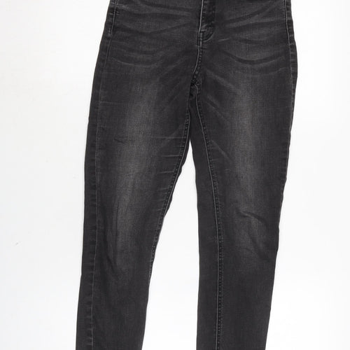 RESERVED Mens Grey Cotton Blend Tapered Jeans Size 28 in L26 in Regular Zip