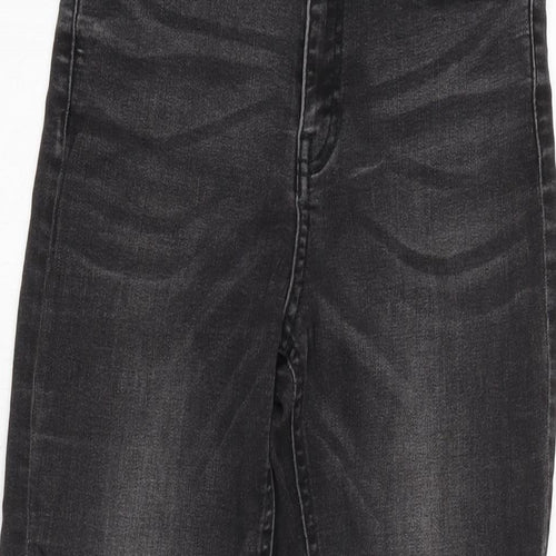RESERVED Mens Grey Cotton Blend Tapered Jeans Size 28 in L26 in Regular Zip