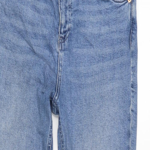 ASOS Womens Blue Cotton Blend Straight Jeans Size 26 in L25 in Regular Zip