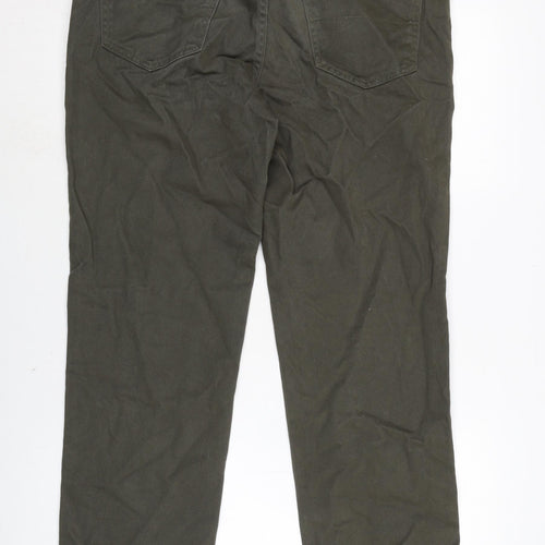 TU Mens Green Cotton Straight Jeans Size 33 in L32 in Regular Zip