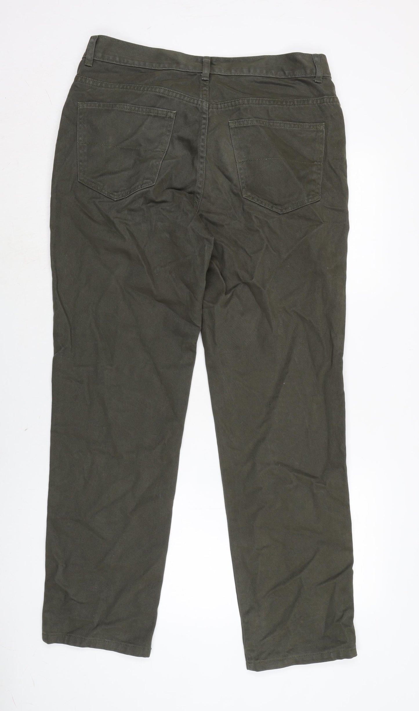 TU Mens Green Cotton Straight Jeans Size 33 in L32 in Regular Zip