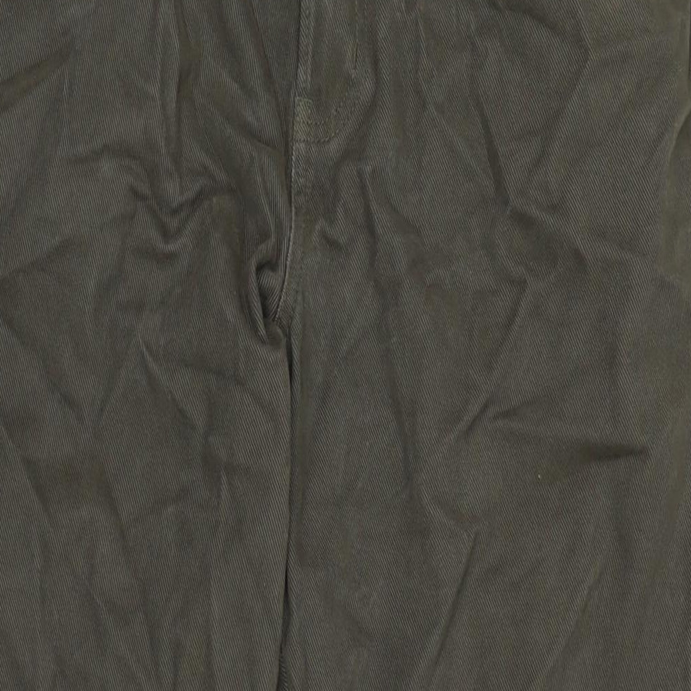 TU Mens Green Cotton Straight Jeans Size 33 in L32 in Regular Zip