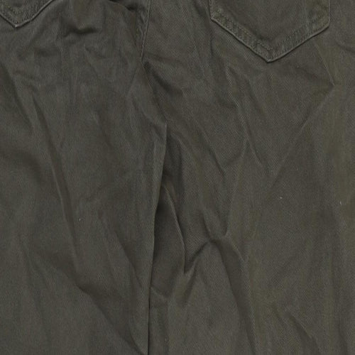 TU Mens Green Cotton Straight Jeans Size 33 in L32 in Regular Zip