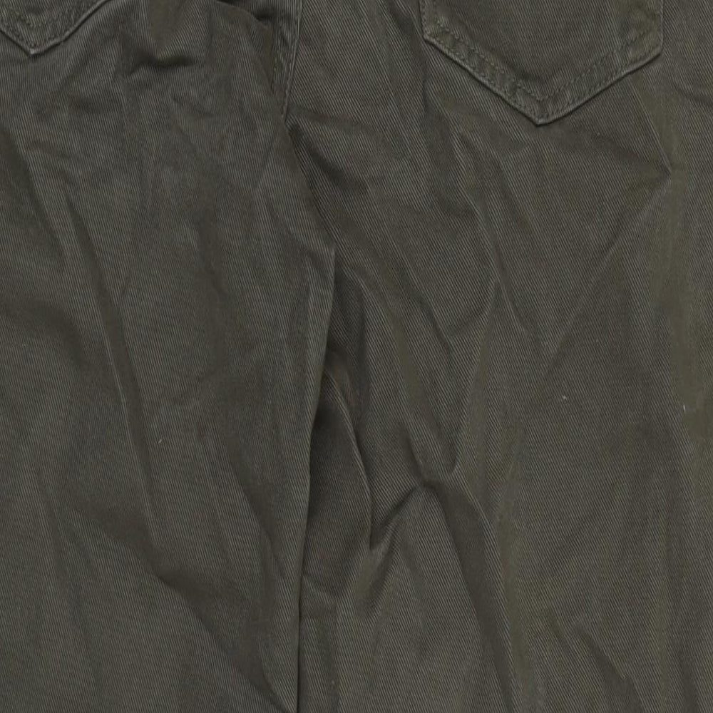 TU Mens Green Cotton Straight Jeans Size 33 in L32 in Regular Zip