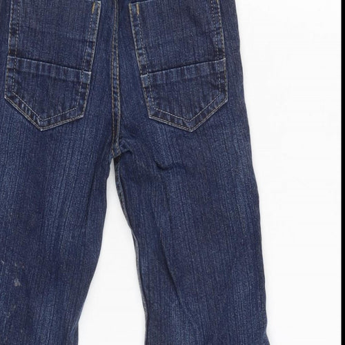 TU Girls Blue Cotton Capri Jeans Size 18-24 Months Button - Waist 18In-Inside Leg 13In.