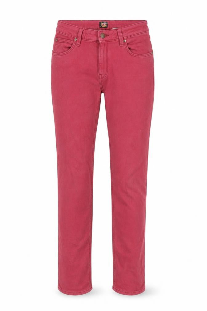 Classic Womens Red Cotton Straight Jeans Size 28 in L31.5 in Regular Zip