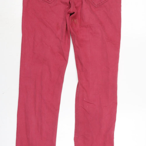 Classic Womens Red Cotton Straight Jeans Size 28 in L31.5 in Regular Zip