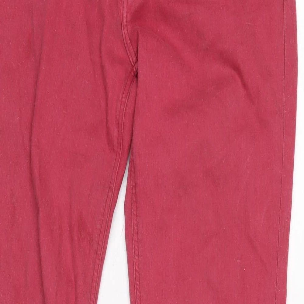 Classic Womens Red Cotton Straight Jeans Size 28 in L31.5 in Regular Zip