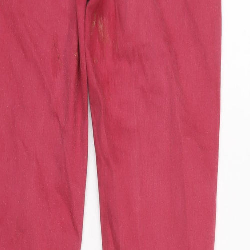 Classic Womens Red Cotton Straight Jeans Size 28 in L31.5 in Regular Zip