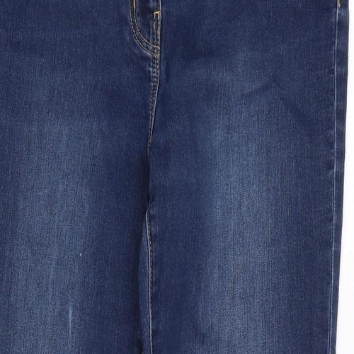 Bonmarché Womens Blue Cotton Blend Straight Jeans Size 14 L26.5 in Regular Zip