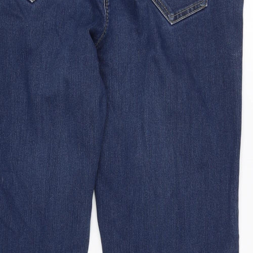 Bonmarché Womens Blue Cotton Blend Straight Jeans Size 14 L26.5 in Regular Zip