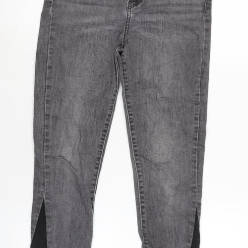 Levis Womens Grey Cotton Blend Tapered Jeans Size 24 in L26 in Regular Zip - Raw Hem