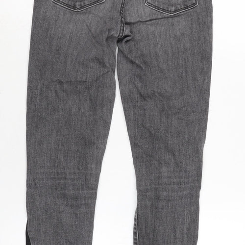 Levis Womens Grey Cotton Blend Tapered Jeans Size 24 in L26 in Regular Zip - Raw Hem