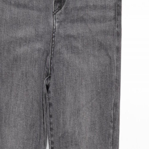 Levis Womens Grey Cotton Blend Tapered Jeans Size 24 in L26 in Regular Zip - Raw Hem