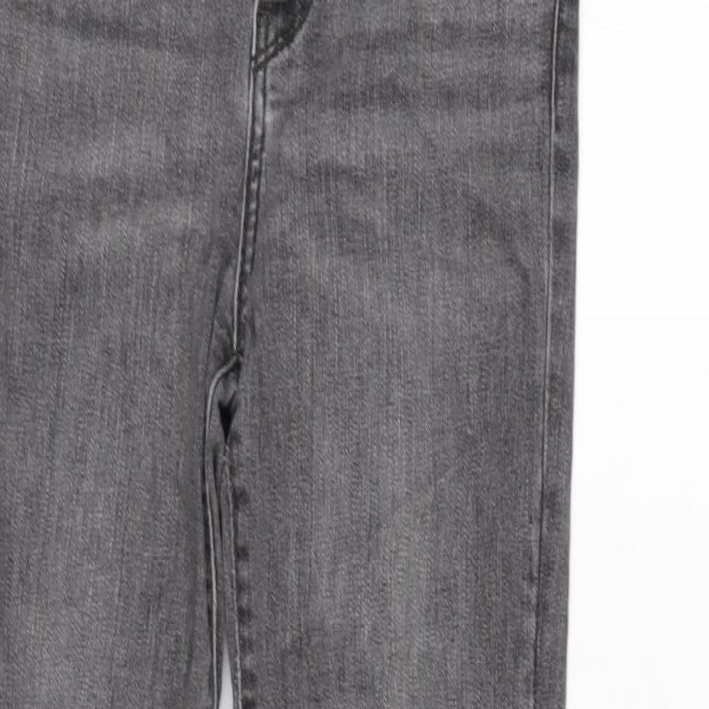 Levis Womens Grey Cotton Blend Tapered Jeans Size 24 in L26 in Regular Zip - Raw Hem