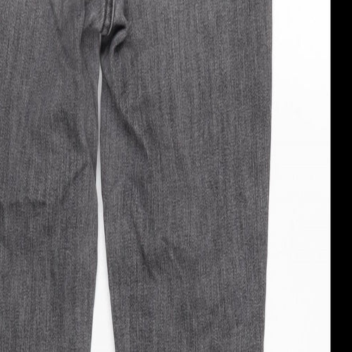 Levis Womens Grey Cotton Blend Tapered Jeans Size 24 in L26 in Regular Zip - Raw Hem