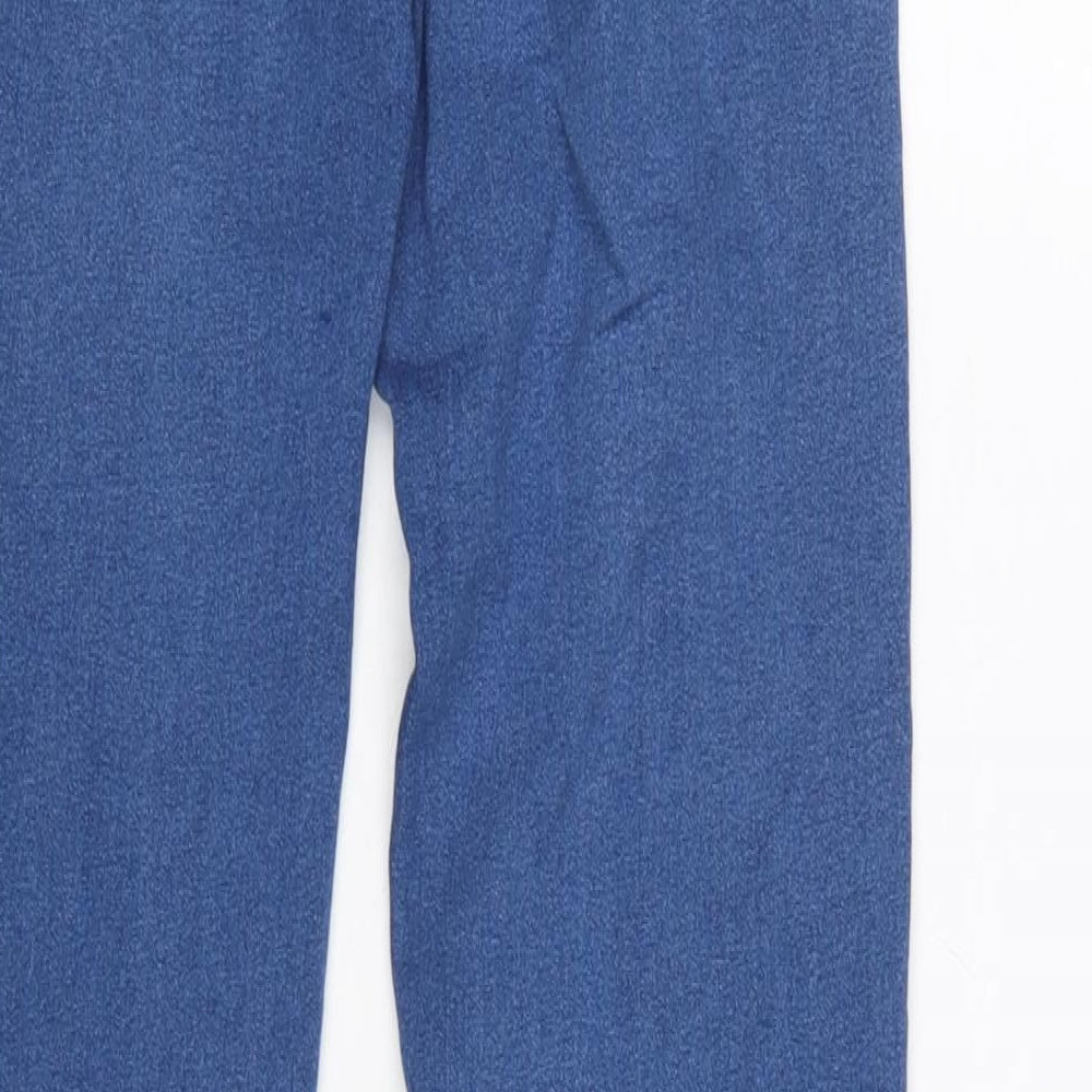 Bonmarché Womens Blue Cotton Blend Straight Jeans Size 10 L28.5 in Regular Zip - Raw Hem