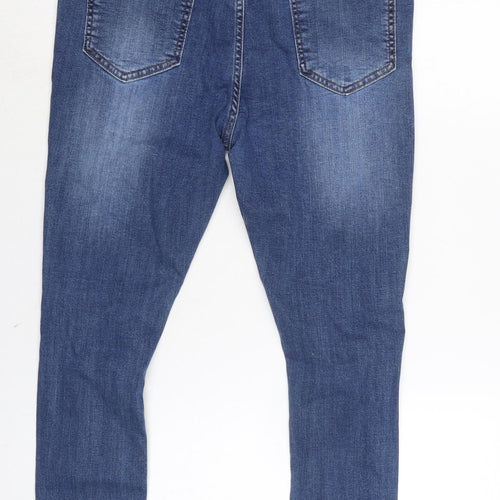 Hera London Mens Blue Cotton Blend Tapered Jeans Size 30 in L25 in Regular Zip