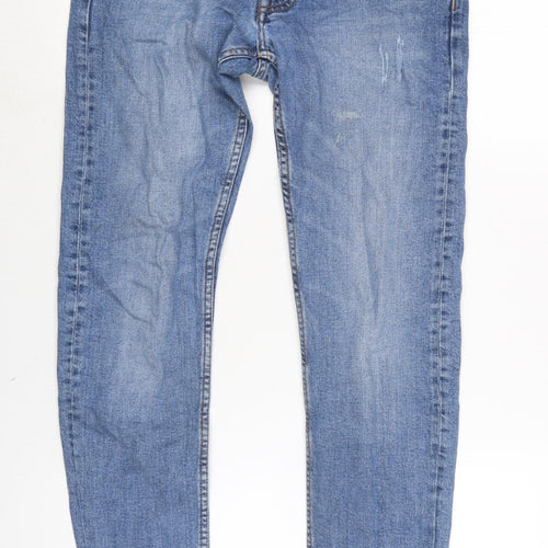 The Kooples Mens Blue Cotton Blend Tapered Jeans Size 32 in L30 in Regular Button