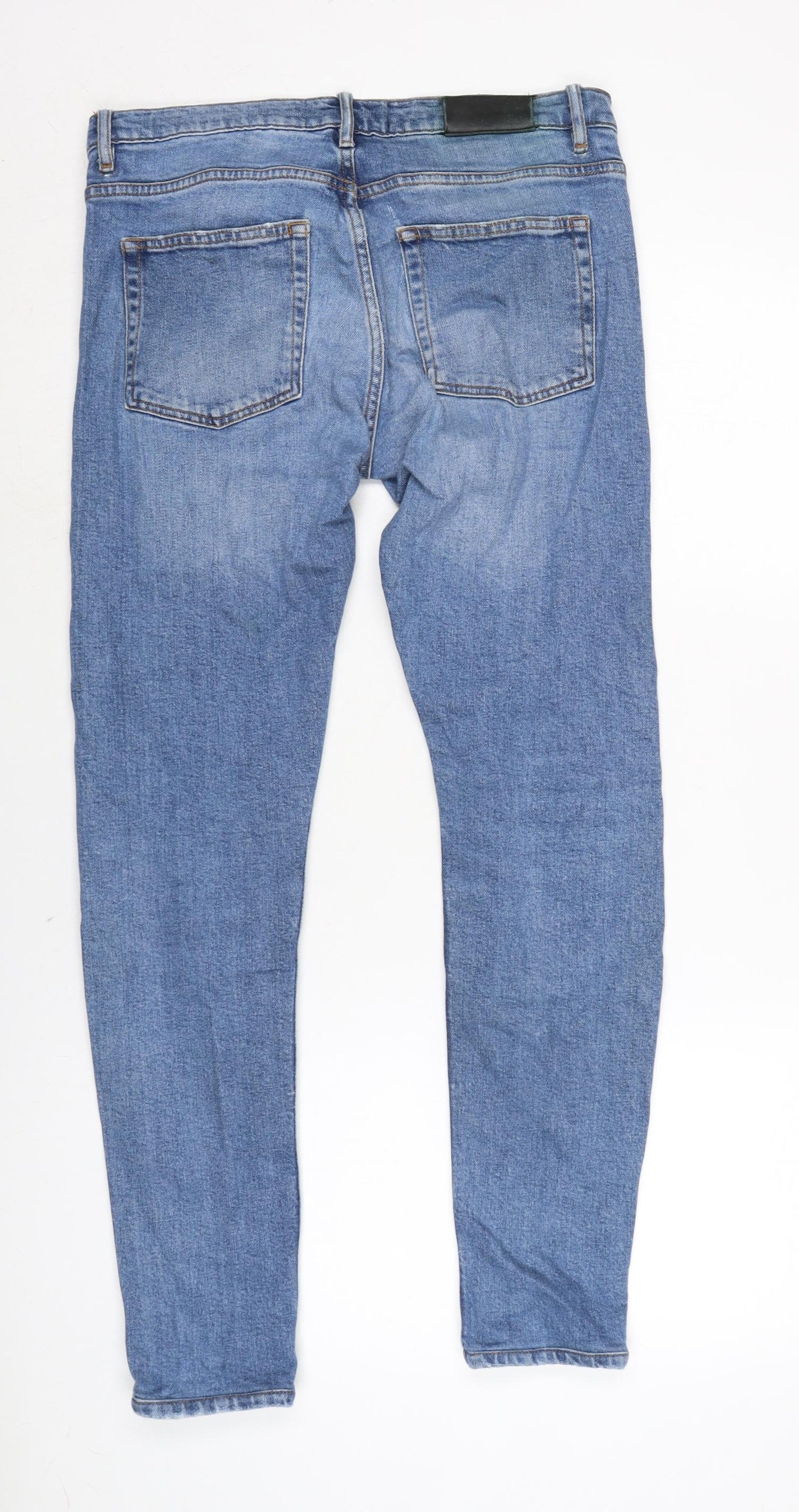 The Kooples Mens Blue Cotton Blend Tapered Jeans Size 32 in L30 in Regular Button