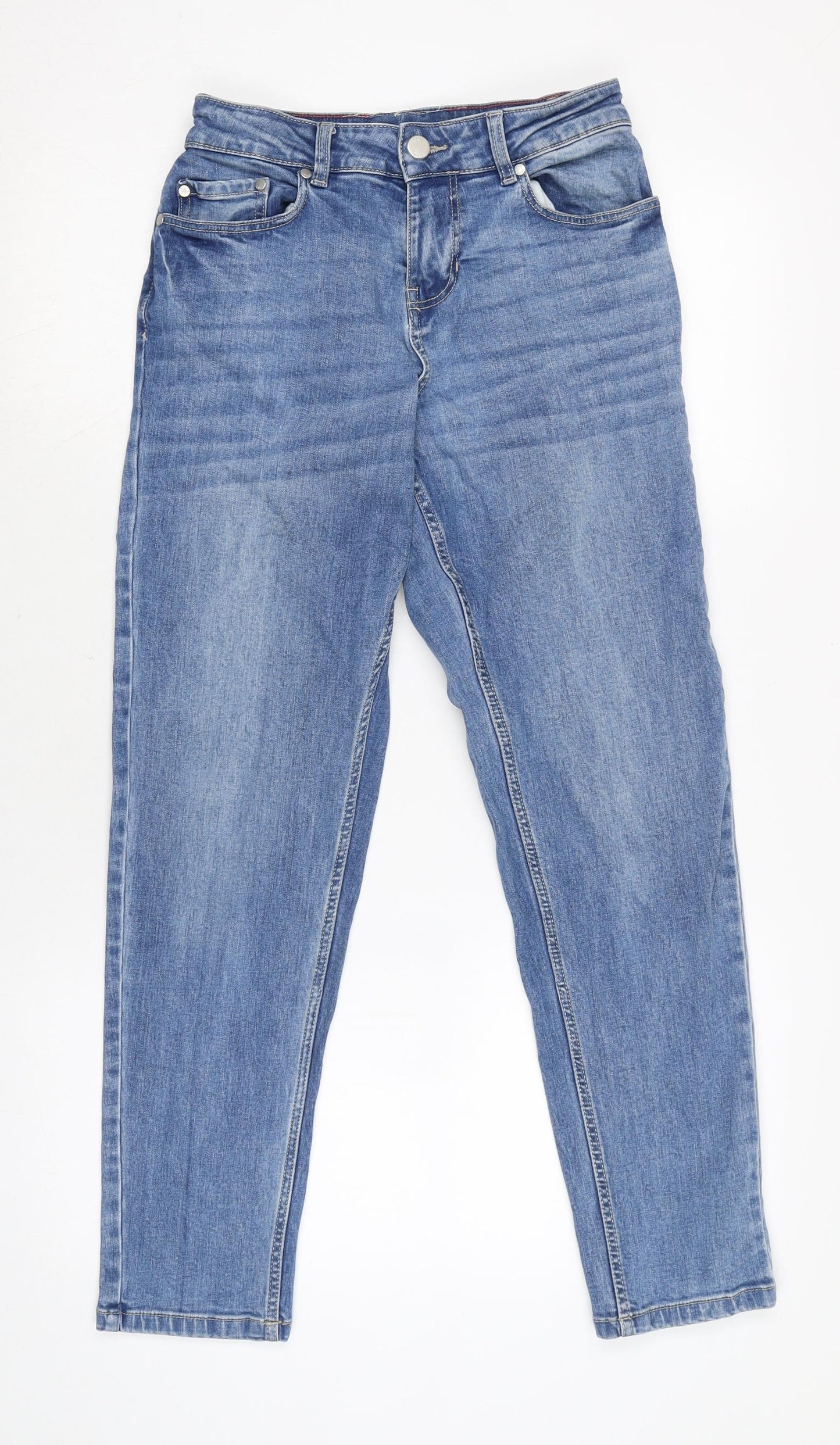 Joules Womens Blue Cotton Blend Straight Jeans Size 26 in L27 in Regular Zip