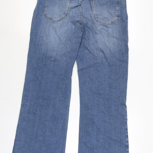 Belmont park Womens Blue Cotton Blend Wide-Leg Jeans Size 30 in L28 in Regular Zip