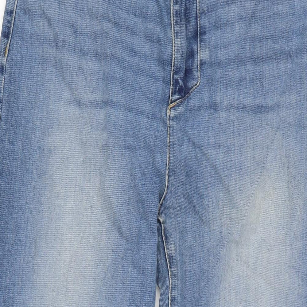 Belmont park Womens Blue Cotton Blend Wide-Leg Jeans Size 30 in L28 in Regular Zip