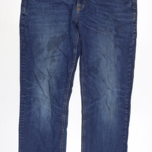 NEXT Mens Blue Cotton Blend Straight Jeans Size 36 in L29 in Regular Zip