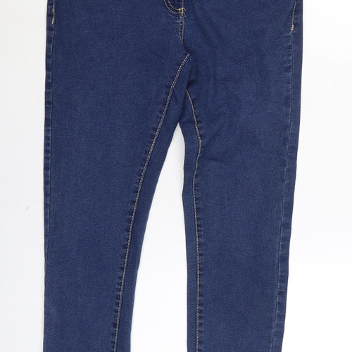 Bonmarché Womens Blue Cotton Blend Straight Jeans Size 10 L27 in Regular Zip