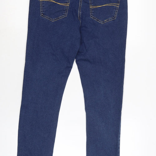 Bonmarché Womens Blue Cotton Blend Straight Jeans Size 10 L27 in Regular Zip