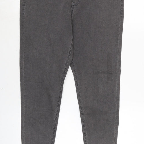 Marks and Spencer Womens Grey Cotton Blend Jegging Jeans Size 14 L26.5 in Regular