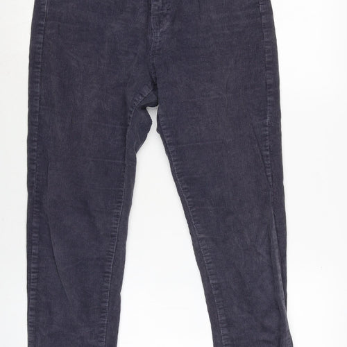Pull&Bear Womens Grey Cotton Trousers Size 28 in L26 in Regular Zip