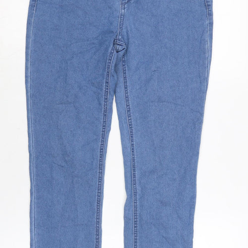 B you Womens Blue Cotton Tapered Jeans Size 8 L28 in Regular Zip