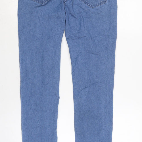 B you Womens Blue Cotton Tapered Jeans Size 8 L28 in Regular Zip
