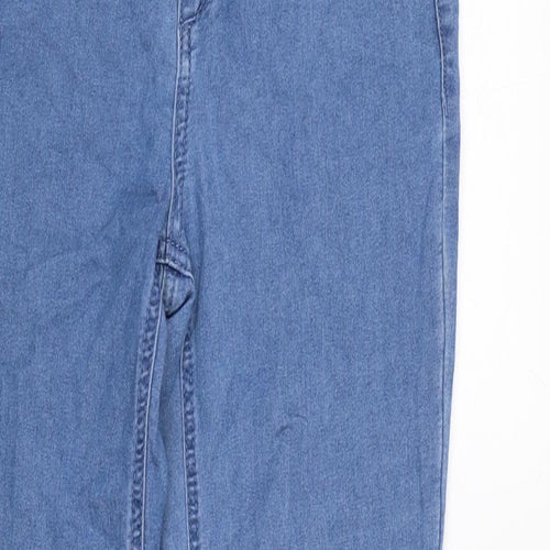 B you Womens Blue Cotton Tapered Jeans Size 8 L28 in Regular Zip