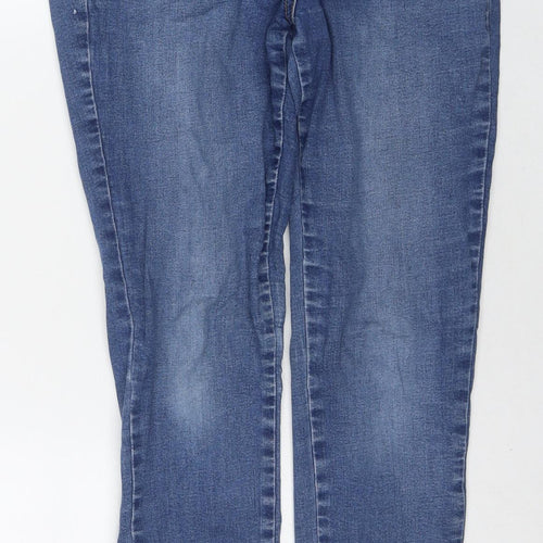 TU Womens Blue Cotton Skinny Jeans Size 12 L26 in Regular Zip